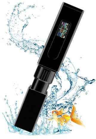 Wasserqualitätstester, Wiederaufladbarer, hochpräziser 5-in-1-Salinitätstester, pH-Wert, Temperatur, EC und TDS for Haushaltstrinkwasser, Aquarium, Schwimmbad, Spa für Trinkwasser, Aquarien usw.