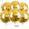 PartyWoo Lot de 6 Grands Ballons Ronds en Aluminium Doré 55 cm - Pour Décoration d'Anniversaire, Mariage et Fête