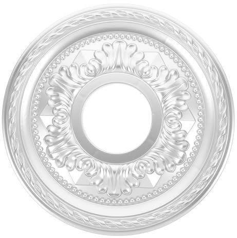 Ciieeo Lighting PU Ceiling Medalli-on Ceiling Cover Plate Fan Medalli-on Round Home Lighting -on Ring for Light Fixtures Fans Chandeliers