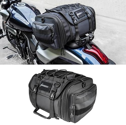 MOOWI Hecktasche Motorrad für Harley Davidson Pan America 2020-2024, wasserdichte Motorrad Hecktasche große Kapazität Erweiterbare Satteltasche Gepäckträgertasche Seite Pannier Schwanz Tasche,A