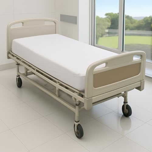 2 Pack Fitted Hospital Bed Sheets - Soft Microfiber Hospital Fitted Sheet - Hospital Bed Fitted Sheets (White, 36 x 80 x 8)