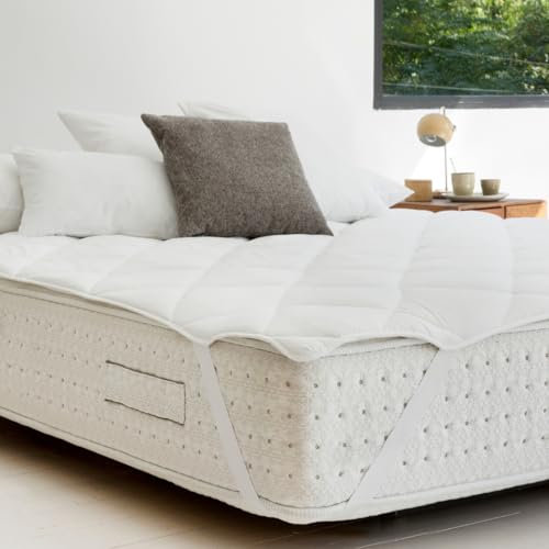 NATURALS Topper Cubrecolchón Cama 135 (135x190/200 cm) - Acolchado 400 gr, Suavidad y Comodidad Extra, Protector de Colchón Transpirable y Lavable - Sobrecolchón Ajustable 4 Esquinas