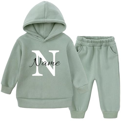 Ahoiikids Personalisierbarer Kinder Jogginganzug mit Kapuze - 2-teiliges Fleece Set, Warm und Bequem