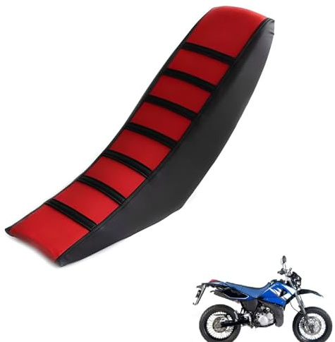 genérico Funda Asiento Moto Compatible con Yamaha DT125X 2004-2007,Protección Solar y Antideslizante, Accesorios para Moto Funda para Asiento Moto (Black Red)