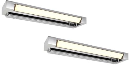 meineWunschleuchte 2er SET dimmbare Badezimmer Spiegelleuchten Silber Chrom, Breite 50cm