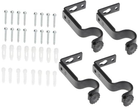 ULDIGI 4satz Gardinenstange Halterung Verstellbar Metall Wandmontage Für Vorhänge Mit Schrauben Gardinenstangenhalterungen Gardinenhalterungen