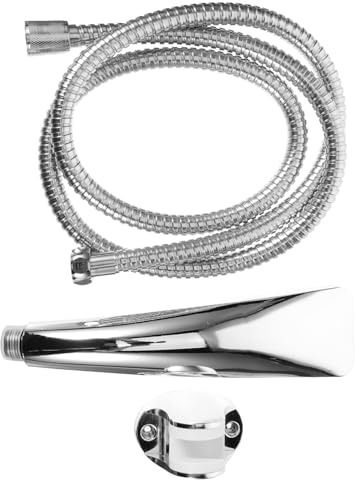 Artibetter Quadratischer Duschkopf Verstellbarer Winkel Handbrause Satz mit Schlauch und Ständer aus Abs Material und Anti Düsen für Zuhause und Hotel