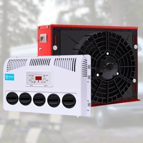 Climatiseur de cabine CC 300-850 W Climatiseur de refroidissement pour camping-car avec télécommande Télécommande-écran d'affichage numérique Climatiseur pour camping-car Unité CC sur le toit,24V