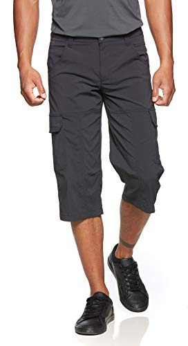 Jeff Green Herr elastisk snabbtorkande lätt tre fjärdedelar Cargo Outdoor funktionella byxor tornado, storlek: L, färg: svart skönhet