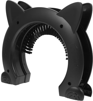 HEMOTON Haustiertür Ermöglicht Freies und Ausgehen Katzenklappe mit Bürstendesign aus Abs Kunststoff Schwarz für Hund und Katze für Innentür Heimtier Innenausstattung
