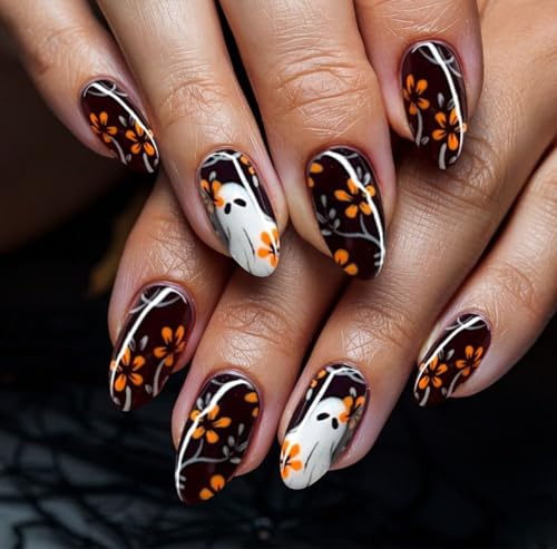 JMEOWIO Halloween Nagelfolie UV Härtend Gel Nagel Strip Sticker