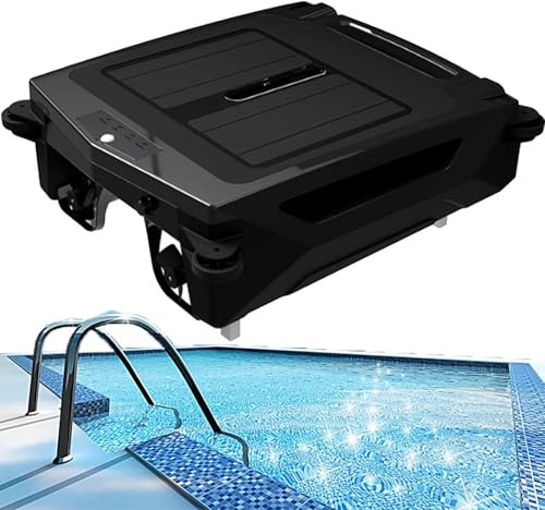 menglanchang Skimmer Solar para Piscinas,Limpieza 24/7,Robot Limpiafondos con AplicacióN De ActualizacióN, Skimmer Solar InaláMbrico,Carga Dual RáPida, CajóN Recolector De Residuos 4,1l.