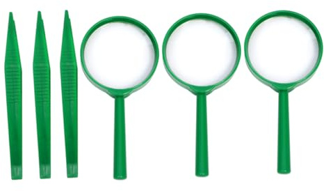 TOBBOMEY 3sätze Teiliges Junge Beobachtungsspielzeug Mit Handlicher Kunststoff-Lupe Und Kindersicheren Pinzetten Geeignet Für Jungen Und Mädchen Leicht Und Robust Für Outdoor-entdeckungen u