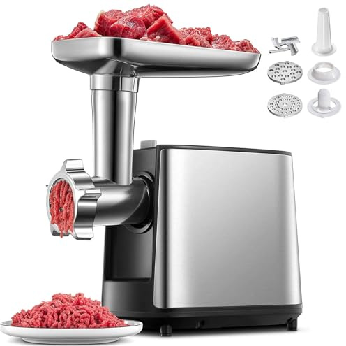Tritacarne elettrico e riempitore per salsicce con kit Kubbe e piastre in acciaio inox per una cucina casalinga efficiente