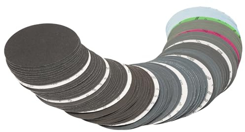 100 stycken slippapper 150 mm kardborreband, våta och torra slipskivor runda, korn 100/240/320/400/600/800/1000/1500/2000/3000/4000/5000 kardborreband, slipblad för bil, metall, trä