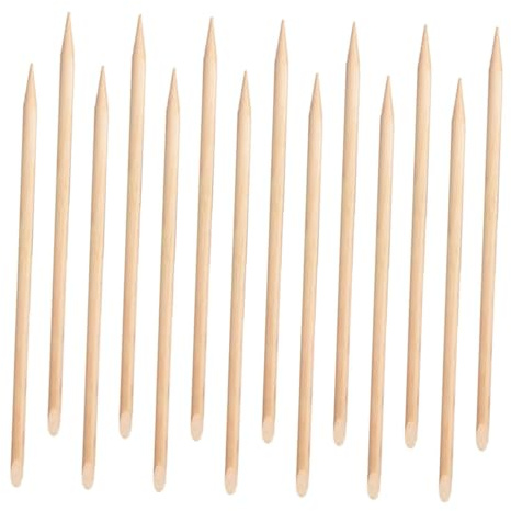 Toyvian 100 Bâtonnets en Bois Double-Face pour Cuticules Repousse-Cuticules pour Manucure et Pédicure Accessoires de Nail Art Portables Usage Professionnel Domicile