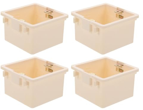 Ipetboom Scatola di Giunzione Elettrica Ignifuga Tipo 86 Scatola di Presa da Incasso in Plastica Resistente Set da 4 Pezzi per Installazione a Muro e Montaggio su Pareti in Cartongesso