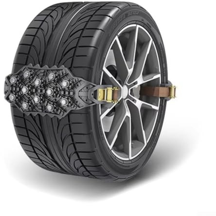 MeevrgR Paquete de 4 cadenas de nieve para neumáticos con pernos de acero y TP-U para barro helado todoterreno, tracción antideslizante resistente para SUV, camión, automóvil (negro)