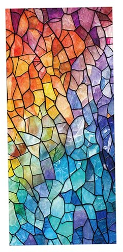 Stained Glass Window Film, Sun Blocking Privacy Static Cling Decal, for Home Office Decorative Sticker/ 18x39in