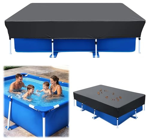 YushengTai Bâche de piscine rectangulaire - Bâche Oxford résistante aux intempéries pour l'été et l'hiver - Coupe-vent avec protection UV - Pour piscines hors-sol et piscines à cadre (400 x 215 x 30