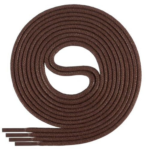 Di Ficchiano runde gewachste Schnürsenkel für Business, Anzug- und Lederschuhe - ø 2-4 mm - Längen 45cm - 200 cm - sehr reißfest - Made in Europa