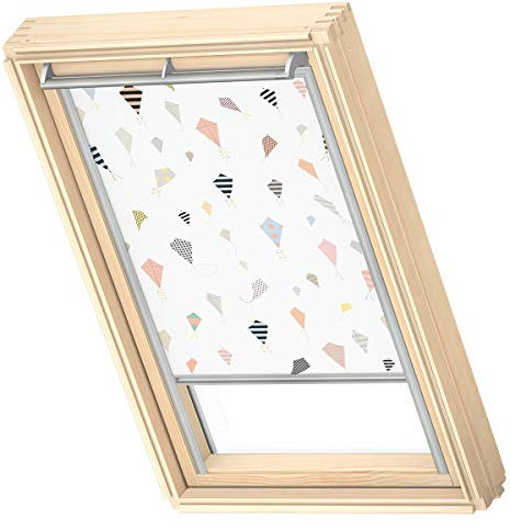 VELUX Original Dachfenster Verdunkelungsrollo für PK08, Drachen, mit Grauer Führungsschiene