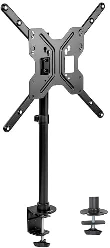 VIVO Black Ultra Wide Screen TV Desk Mount | Full Motion Height Adjustable Single Television Stand for Screens up to 55 (STAND-V155C)