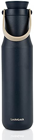 LOCK & LOCK Metro Tumbler - Thermobecher für Kaffee, Tee und andere heiße und kalte Getränke - Vakuum Isolierflasche mit Trageschlaufe - 710 ml - blau