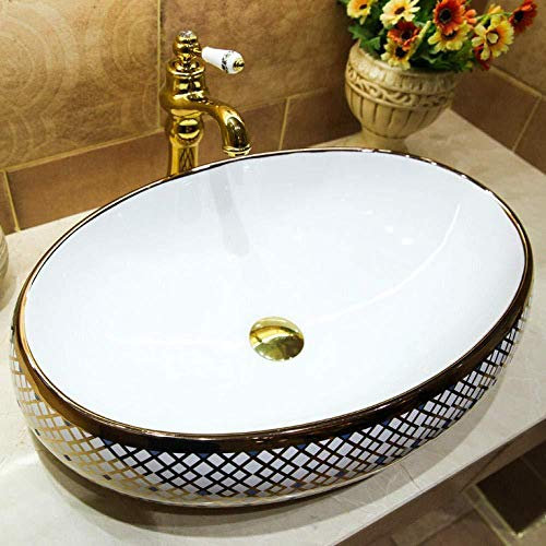 Wieoc Lavabo da Appoggio Sanitari in Ceramica Art Counter Lavabo Lavabo Lavabo colorato Lavabo Lavelli Bagno Lavamani Lavabo Ovale