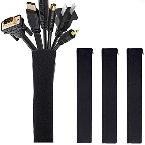 4 Stücke Kabelmanagementhülle, Cord Organizer System - 50 cm Kabelhülle mit Reißverschluss, Kabelhüllen für TV, Computer, Büro, Home Entertainment