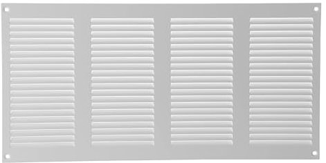 Vent Systems - Rejilla de ventilación de Metal (20 x 40 cm), Color Blanco con Pantalla de protección contra plagas integrada para Rejilla de ventilación de Aire Acondicionado para Mejorar el hogar