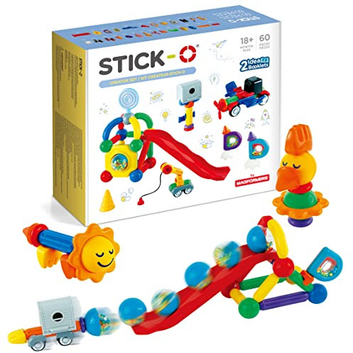 Stick-O Creator 60-Piece Magnetic Building Blocks Toy for Children. with Rattle and Shake Pieces.,905002