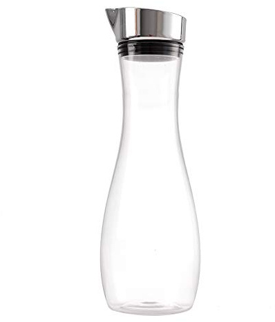 Wasserkrug mit Deckel, 1,2 L, Acryl, Transparent, Kunststoff-Saftflasche für Eiskaltes Wasser