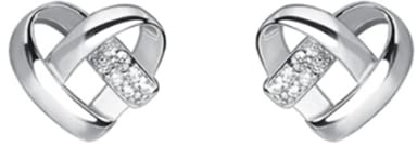 EVELYN Pendientes en forma de corazón para mujer de plata de ley 925 con cristal austríaco y zirconia