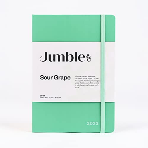 Jumble & Co Moodler A5 Wochenansicht 2023 Terminplaner Sour Grape Teal – Wochenplaner mit gepunkteten Seiten