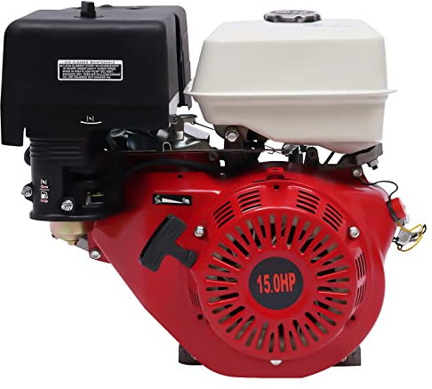 15HP Gas Engine 420CC 4 Stroke OHV Horizontal Shaft Engine Air-Cooled Pull Start Go Kart Gas Powered Engine for Compressor, Scarifier, Lawnmower, Pump Generator, Log Splitter
