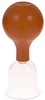 Schröpfglas aus Kunststoff mit Ball | Schröpfen | Massage | Schröpfmassage | Saugball (Ø 53 mm, braun)