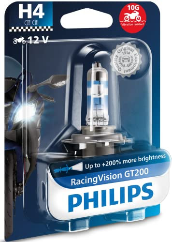 Philips RacingVision GT200 moto +200% H4 motorcycle headlight bulb, 1 piece
