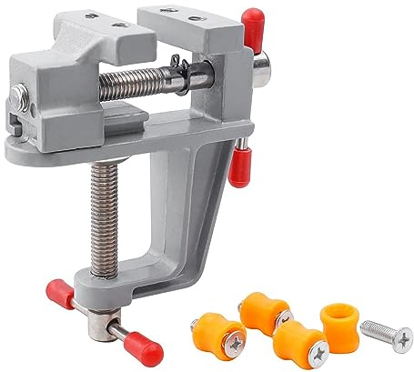 Mesee Mini morsetto da tavolo universale, mini morsa da tavolo, piccola morsa, mini pinza piatta per gioielli, modellismo, fai da te, modellismo, pittura e fai da te