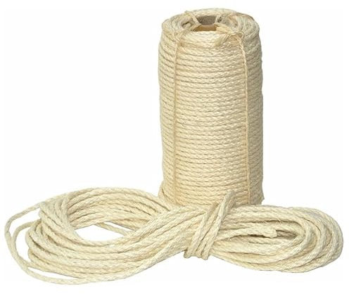 nanook Kratzbaum Sisalseil Kratzseil - 50m x 8 mm - Natur Sisal Seil - Katzenkratzbaum Ersatz/Zubehör