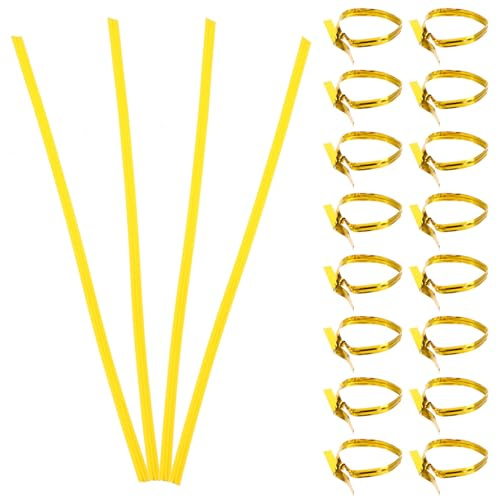 Gatuida 1bag Multi-function Twisting Ties for Packaging Gold Wire Bread and Candy Ties for Festivals Baking and Party Supplies and Easy to Use