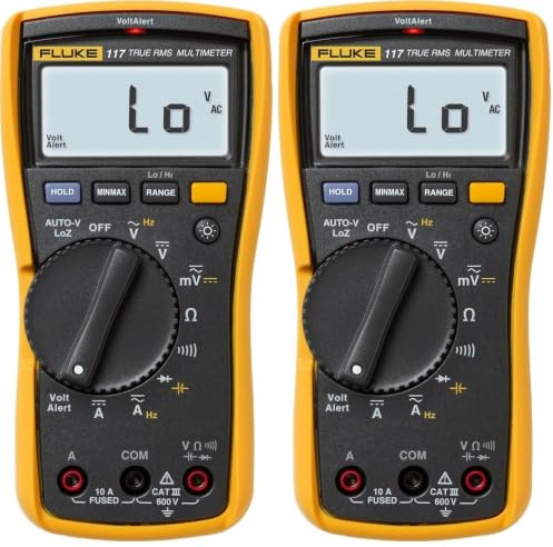 Fluke 117 Digitaler Multimeter, LCD, 6000 Ziffern CAT III 600 V (Packung mit 2)