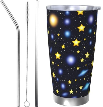 WapNo Galaxy Universe Star Pattern - Taza de acero inoxidable con diseño de estrella de 20 onzas, taza de café aislada para uso en la oficina y el coche
