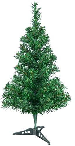 MOLVCE Weihnachtsbaum Künstlich 60 cm (Ø ca. 30 cm), Künstlicher Grüner Tannenbaum mit 70 Zweigen und Kunststoffsockel, Schwer Entflammbarer PVC Klein Weihnachtsbäumchen 1 Stück Weihnachtsbau