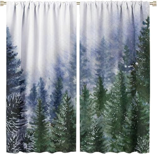 Wohnzimmer Vorhänge 170 (B) X 200 (H) cm Waldlandschaft Verdunkelungsvorhang Für Kinderzimmer 3D Digitaldruck Vorhange Lärmschutz Vorhänge Für Kinder Multifunktional Anpassungsfähig Pfl 9426351411752