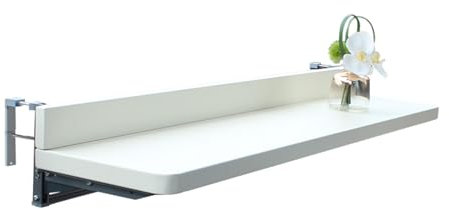 Aluminium-Klapptisch mit 5-fach höhenverstellbarer Wandmontage, schwimmender Tisch für Balkon und Geländer, platzsparend, Wandtisch, Hängetisch für kleine Räume (100 x 39 cm)