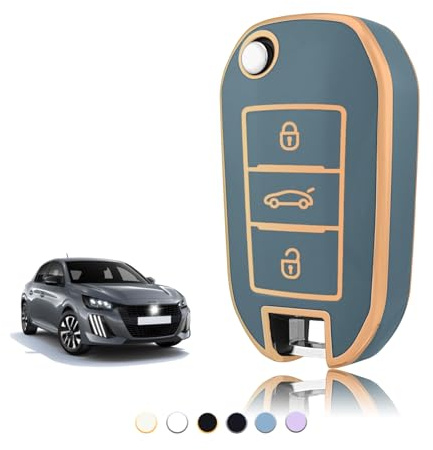 TOOMUME Funda Llave Coche para Peugeot 208 308 2008 3008 Citroen C3 C4 C5 | Silicona Suave, Antigolpes, Anticaídas, Antiarañazos, Carcasa Protectora Llave para 508 5008 Cactus Picasso Aircross Berlingo
