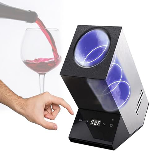 HYWQWJUK Enfriador de Vino para una Sola Botella, Enfriador de Vino eléctrico para Vino y Algunas Botellas de champán, Enfriador portátil sin Hielo para Fiestas, para Amantes del Vino(Silver)