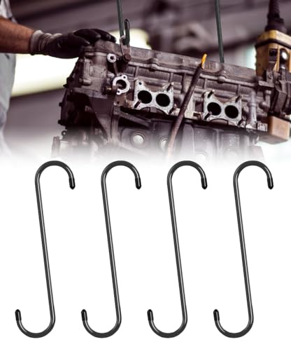 Flaconi 4PCS Car Caliper Hanger,Brake Caliper Hangers,S Shaped Brake Caliper Hanger Hooks with Rubber Tips,Brake Caliper Hooks,Car Tool,Fit for Automotive Work on Brake Axle (Black)