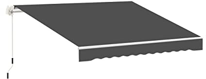 Outsunny Ersatzstoff Markise - Lambrequin Weiche Wellen - Polyester High Density 280 g/m² Anti-UV ABM. 2,82L x 2,4l (Auszug) m grau